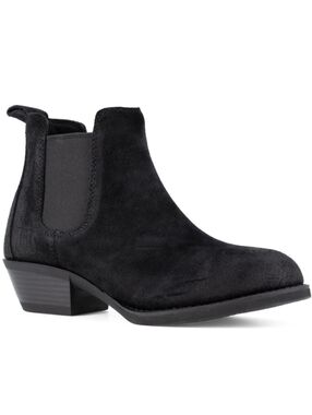 NEW Frye Supply Women's Chelsea Workboots Sz 7 WIDE Black Oiled Suede Steel Toe